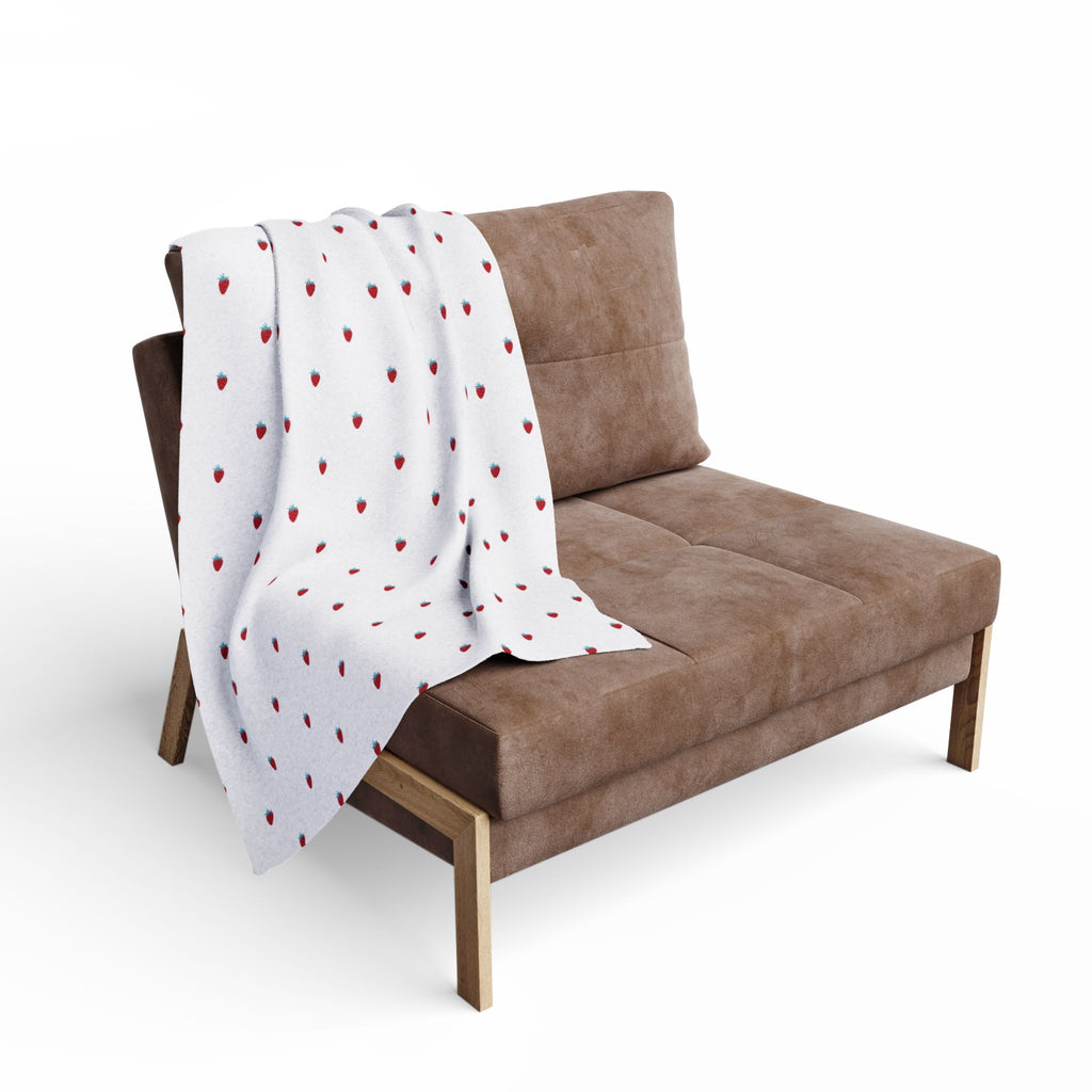 Cute Strawberry Pattern Arctic Fleece Blanket/Valentine's Day
