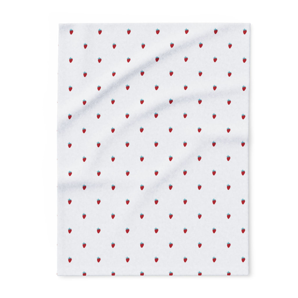 Cute Strawberry Pattern Arctic Fleece Blanket/Valentine's Day