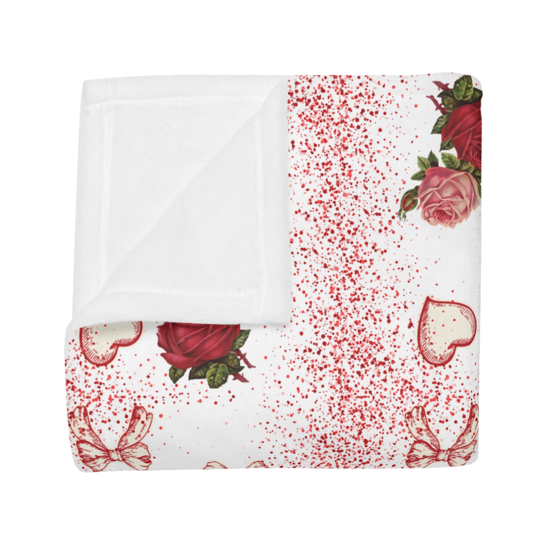 Romantic Floral Plush Fleece Blanket | Cozy Gift for Weddings, Valentine's Day, Home Decor, Travel, Snuggling
