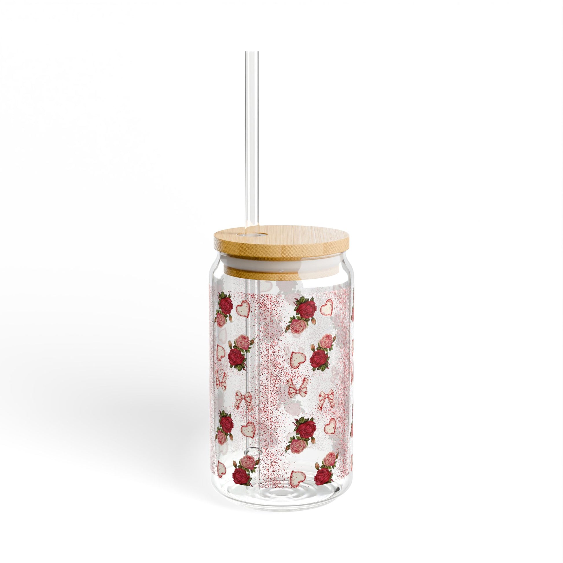 Romantic Floral Sipper Glass | 16oz