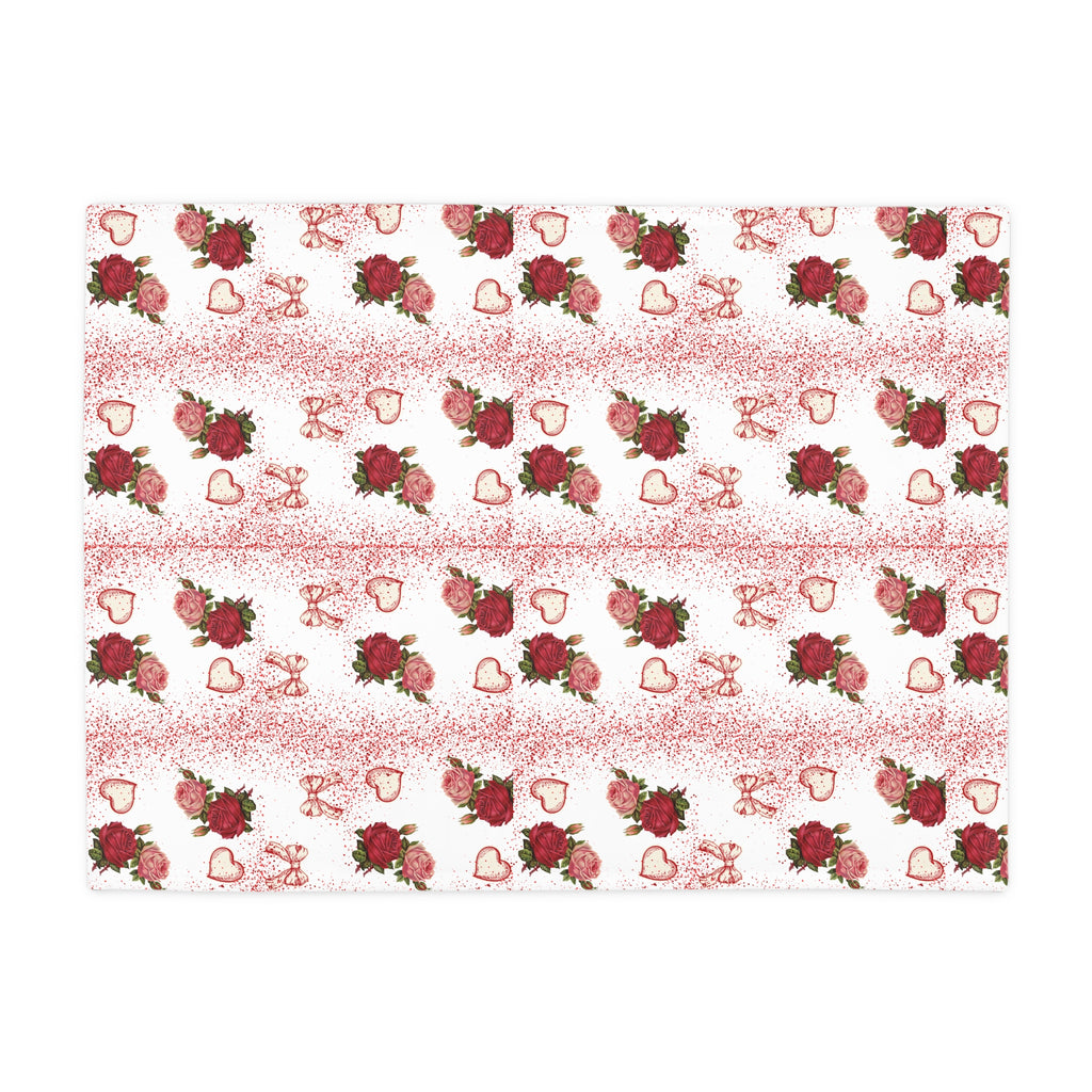 Romantic Floral Plush Fleece Blanket | Cozy Gift for Weddings, Valentine's Day, Home Decor, Travel, Snuggling
