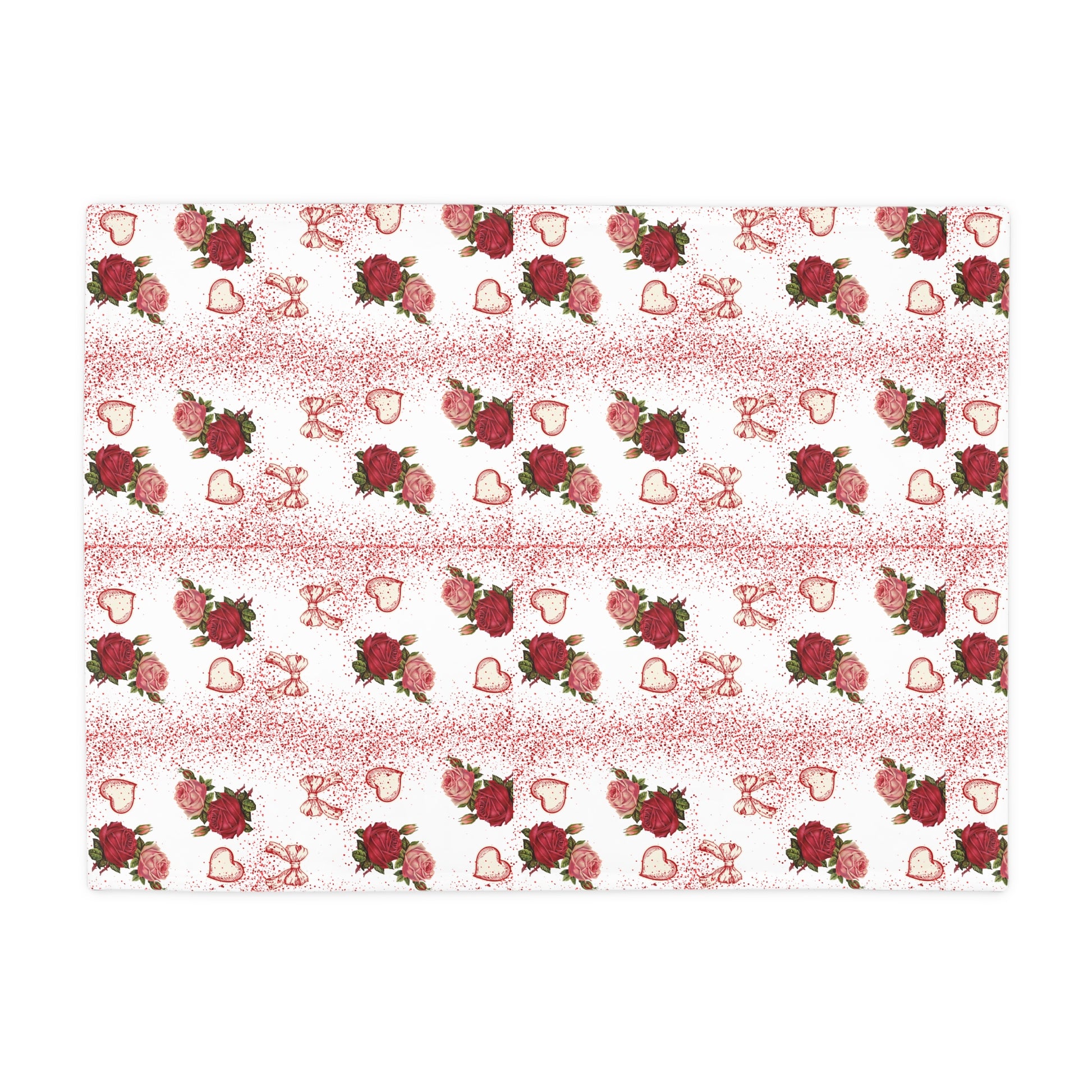 Romantic Floral Plush Fleece Blanket | Cozy Gift for Weddings, Valentine's Day, Home Decor, Travel, Snuggling