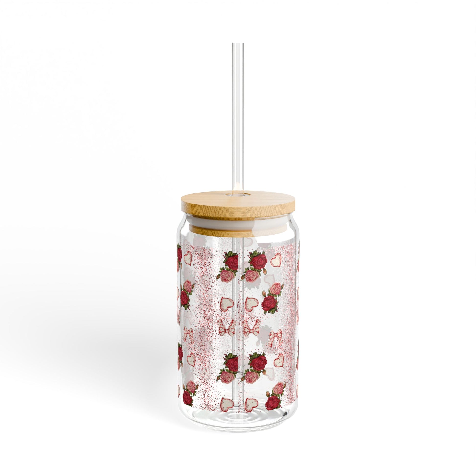Romantic Floral Sipper Glass | 16oz