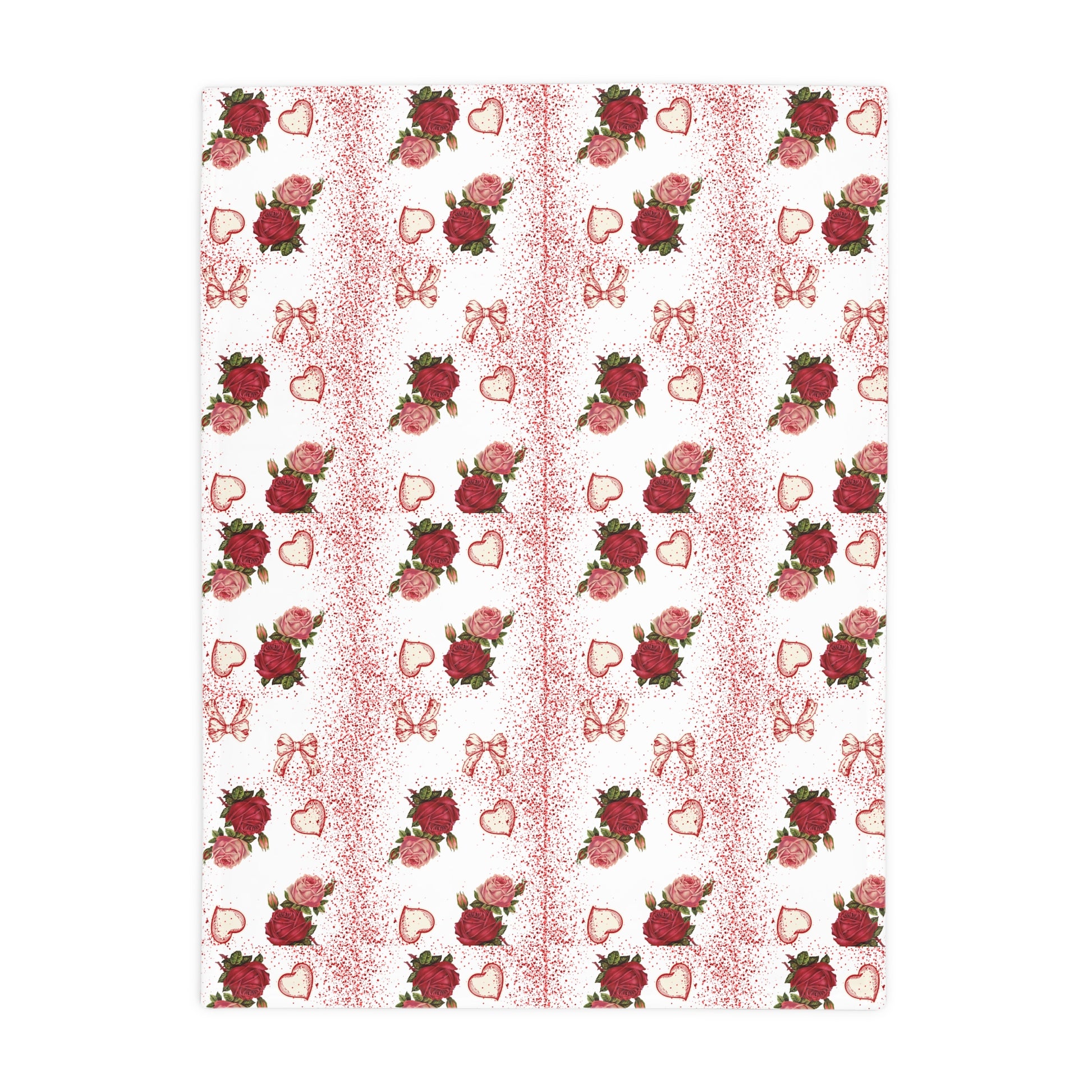 Romantic Floral Plush Fleece Blanket | Cozy Gift for Weddings, Valentine's Day, Home Decor, Travel, Snuggling