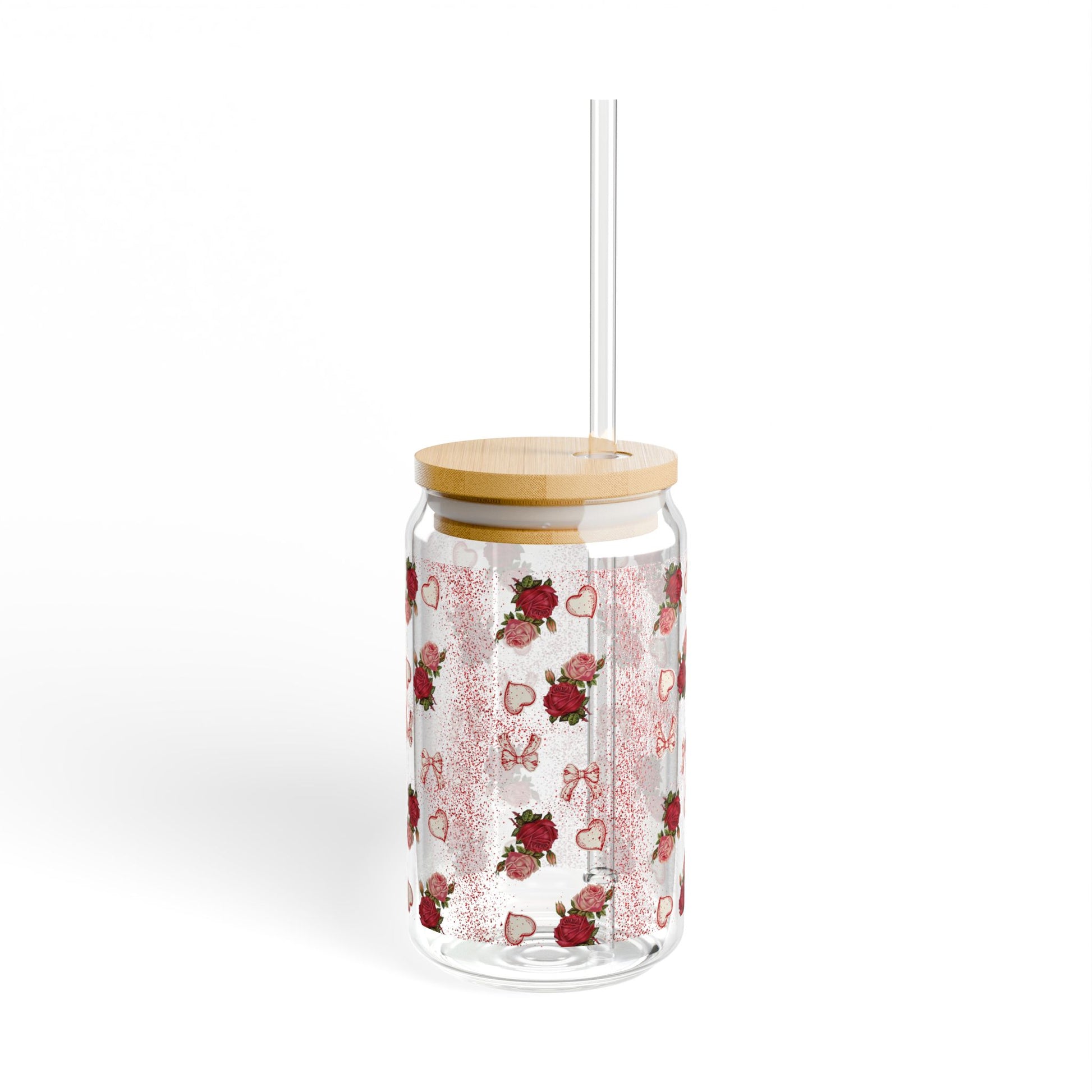 Romantic Floral Sipper Glass | 16oz