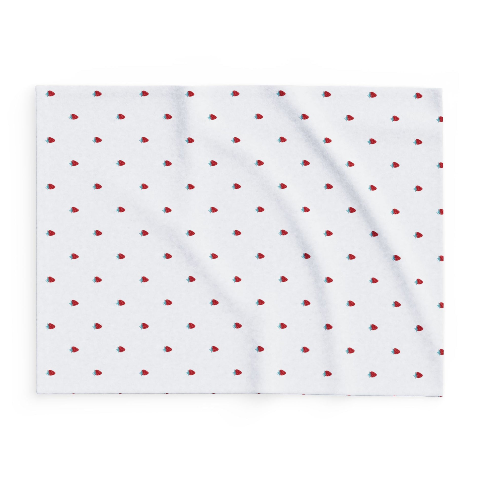 Cute Strawberry Pattern Arctic Fleece Blanket/Valentine's Day