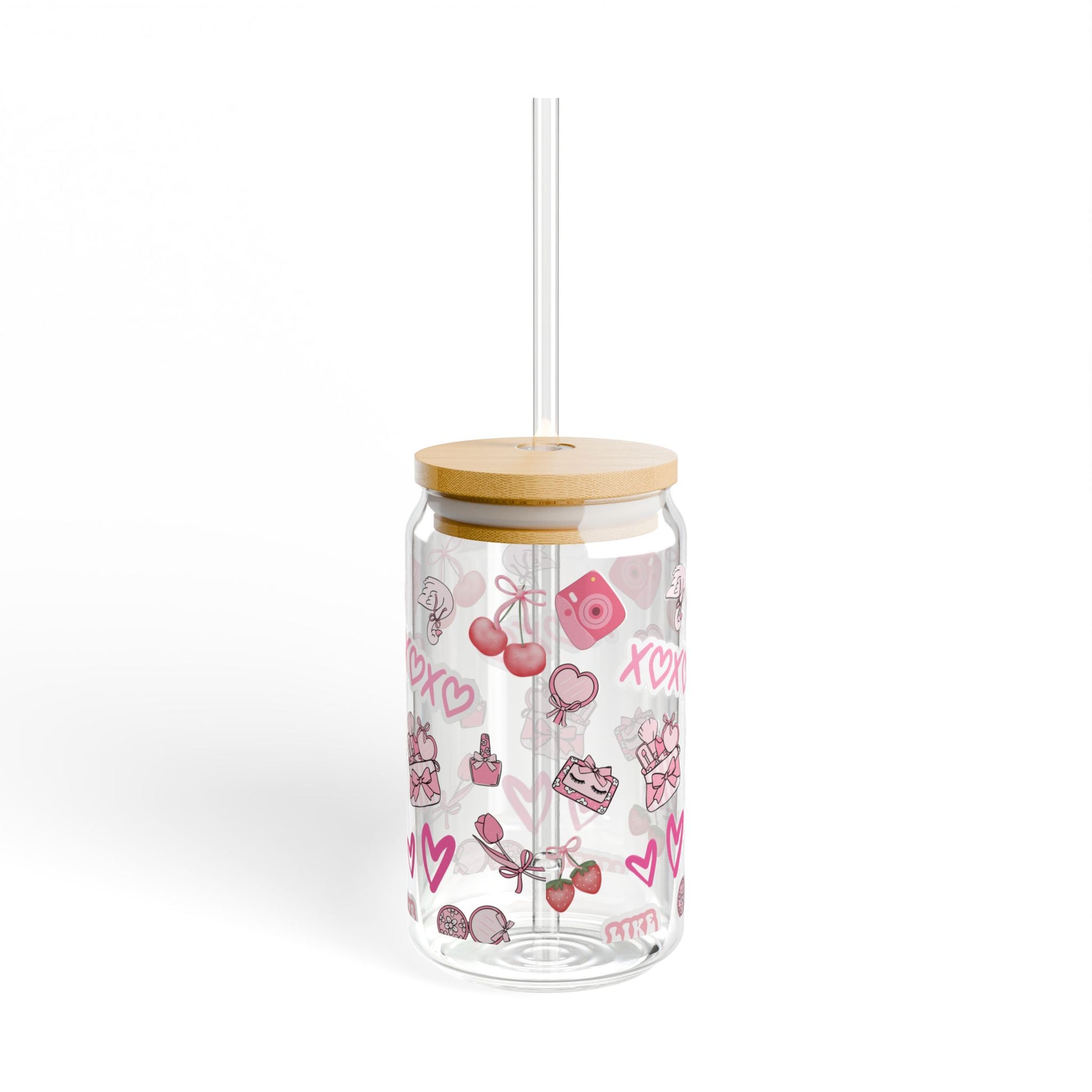 Cute Sipper Glass with Fun Design