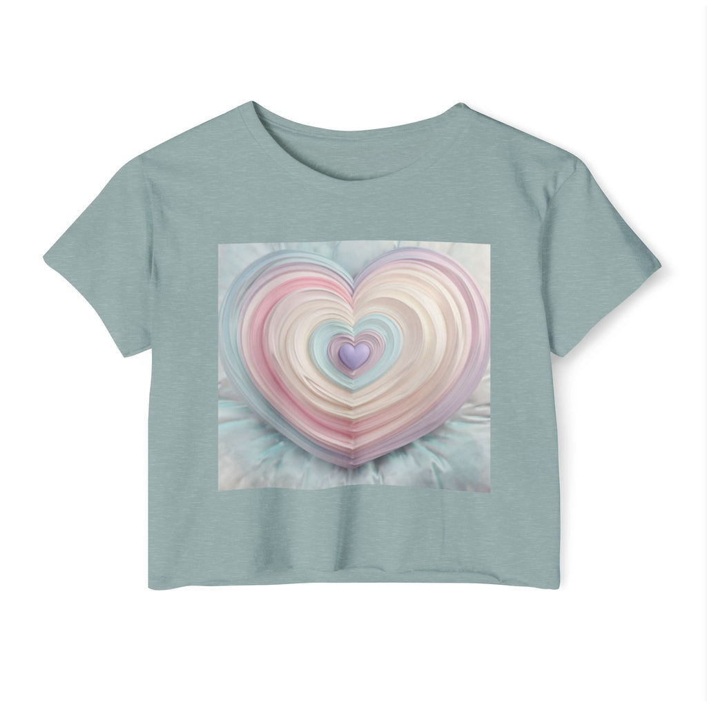 Women's Festival Crop Top with Heart Design