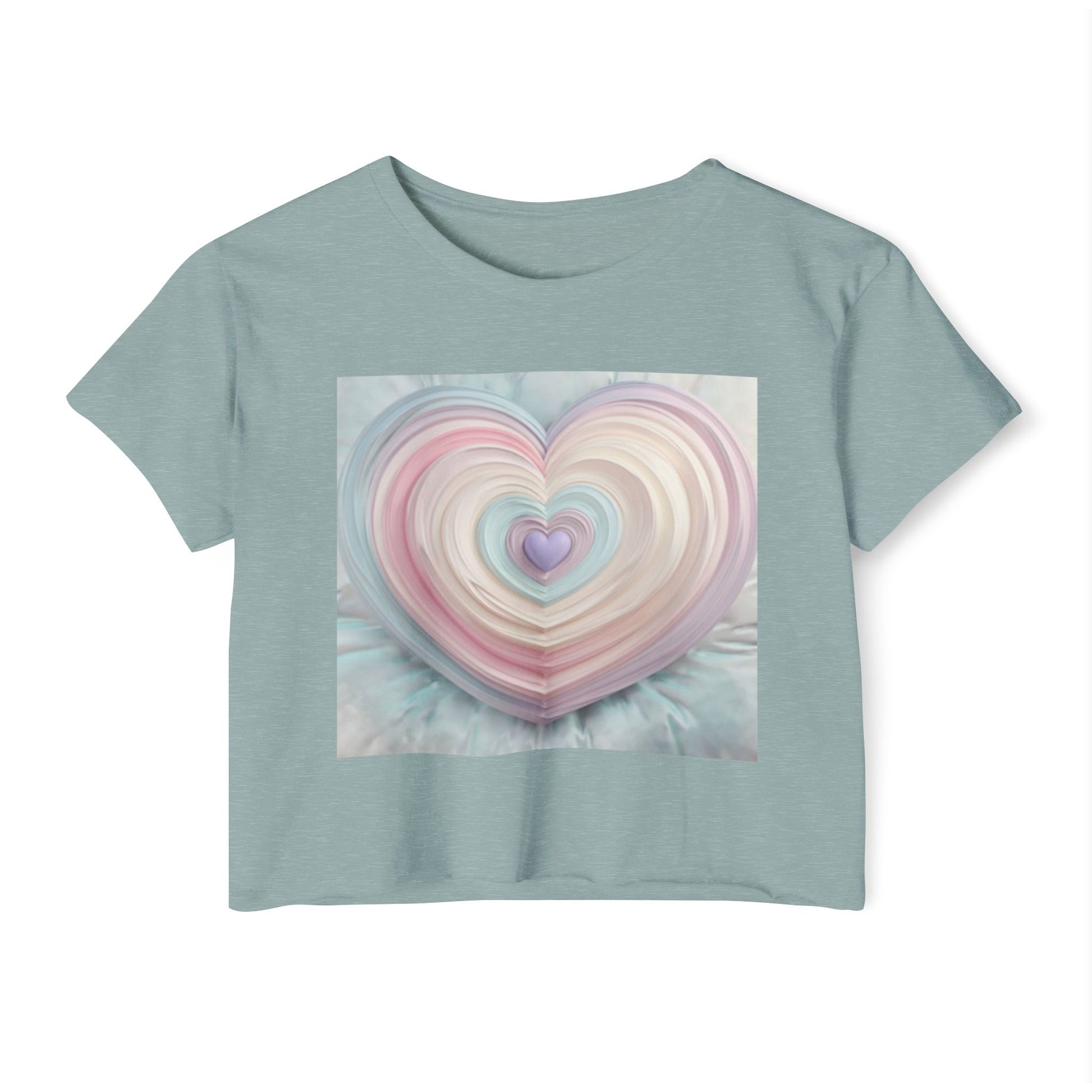 Women's Festival Crop Top with Heart Design
