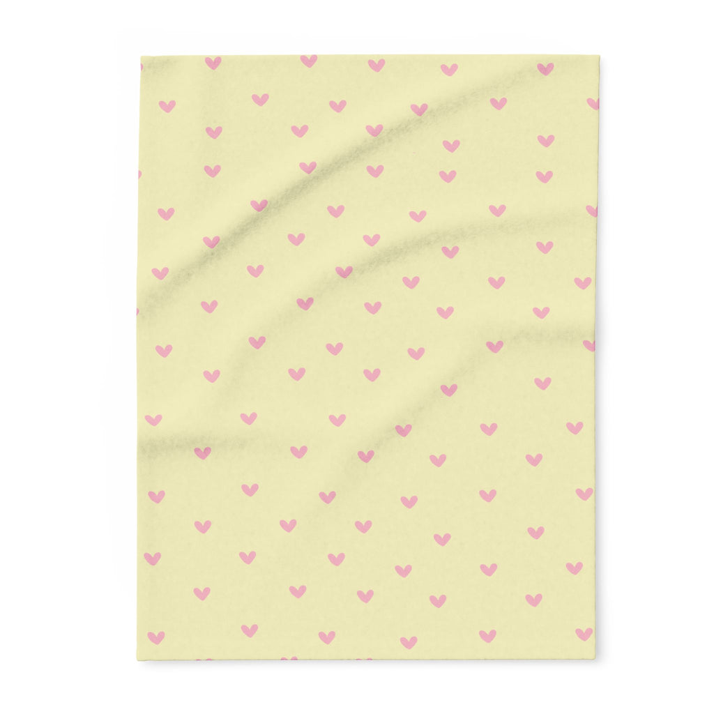 Cozy Heart Print Fleece Blanket