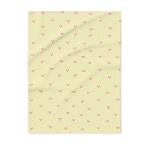 Cozy Heart Print Fleece Blanket