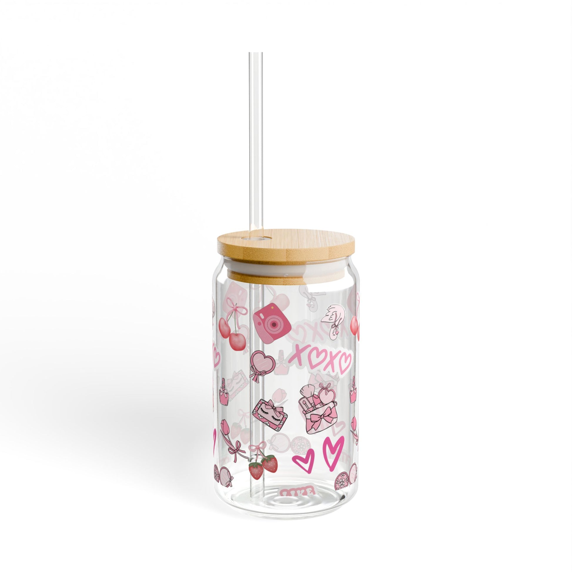 Cute Sipper Glass with Fun Design