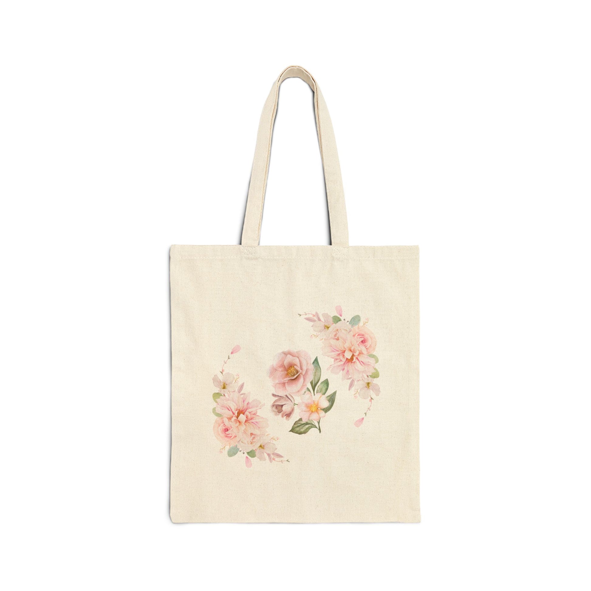 Floral Cotton Canvas Tote Bag | Eco-Friendly Shopping