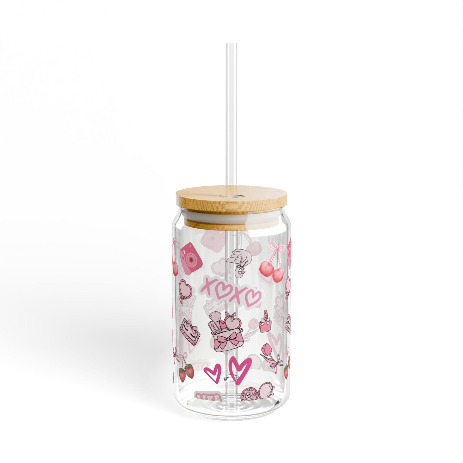 Cute Sipper Glass with Fun Design