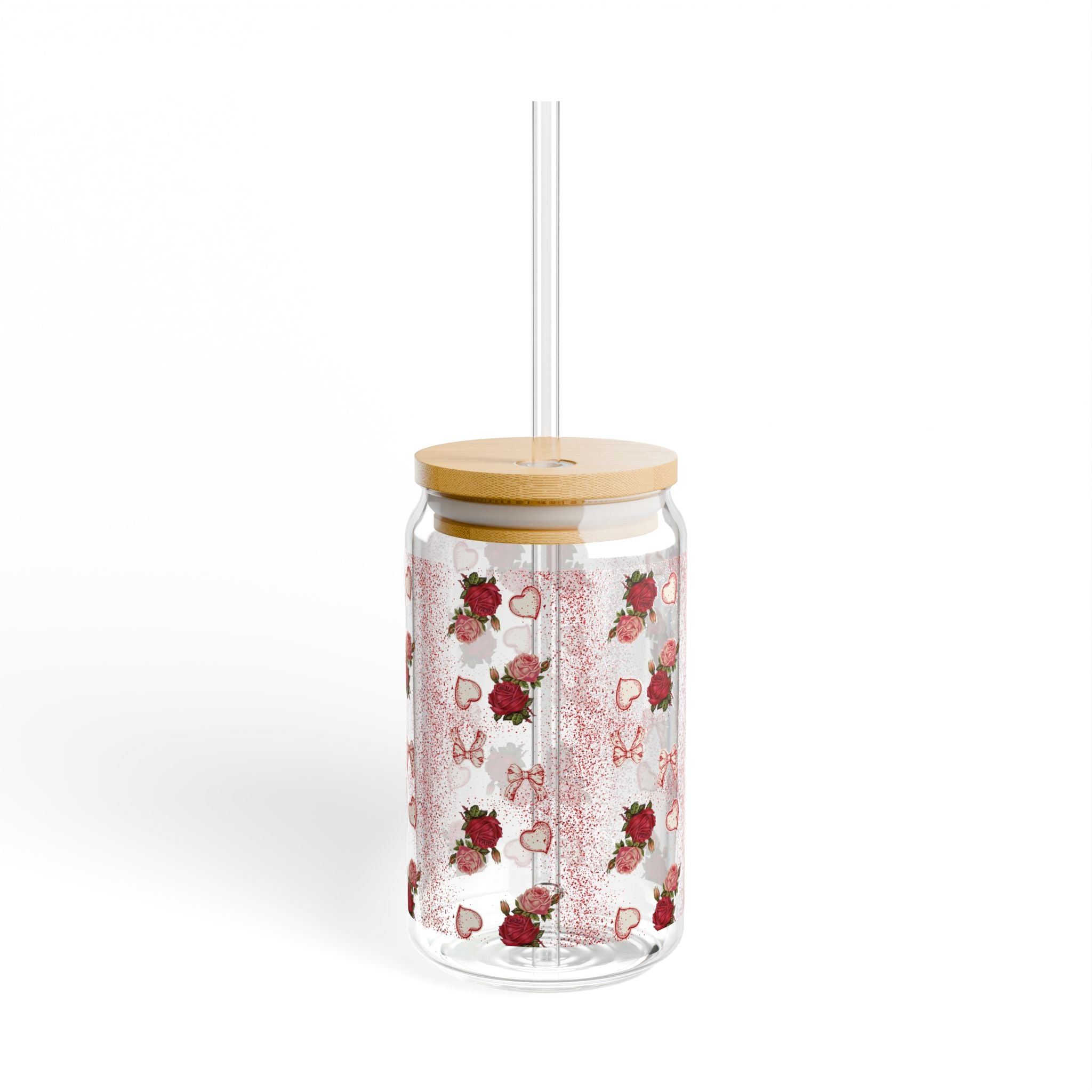 Romantic Floral Sipper Glass | 16oz
