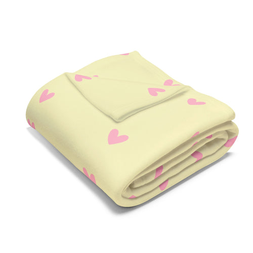 Cozy Heart Print Fleece Blanket