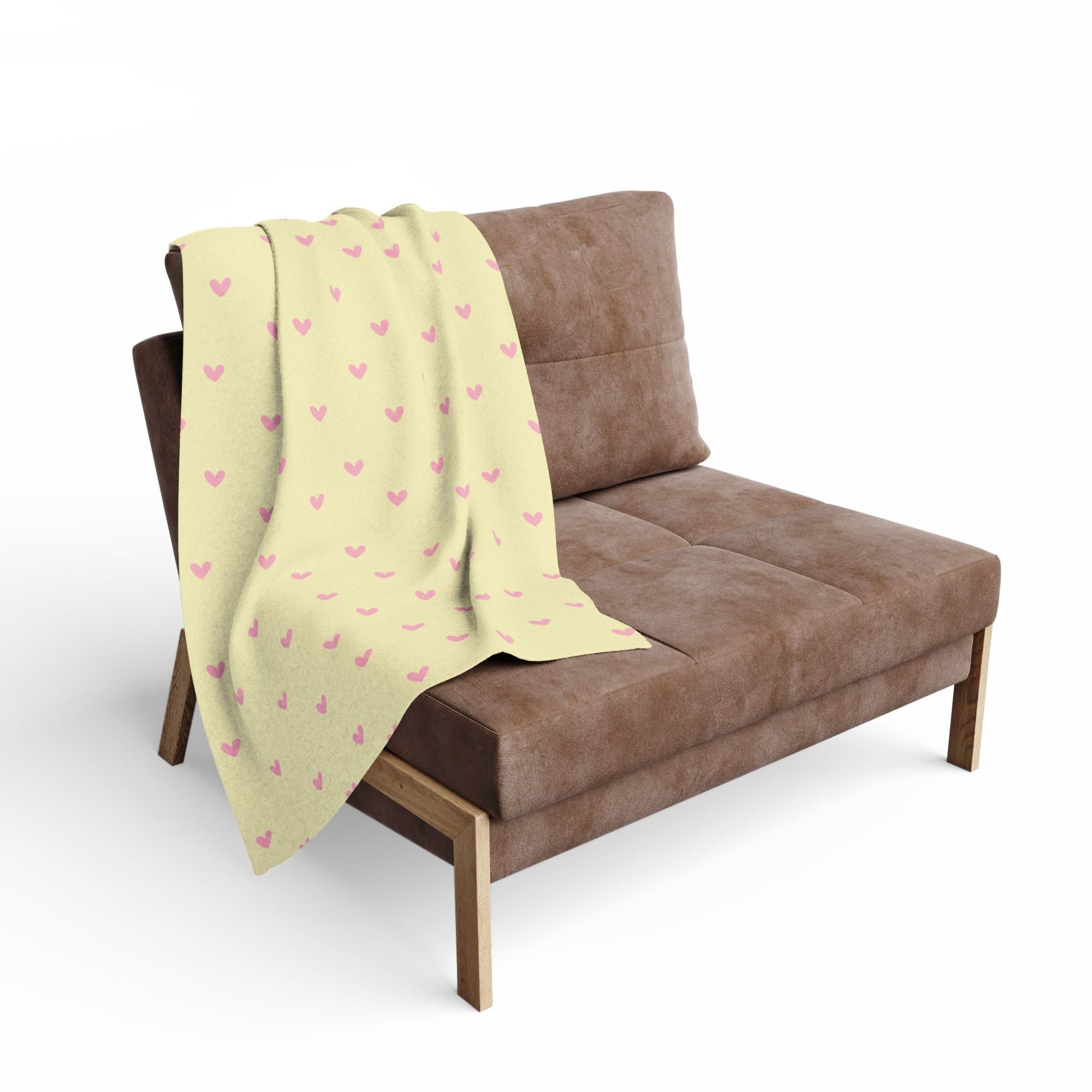 Cozy Heart Print Fleece Blanket