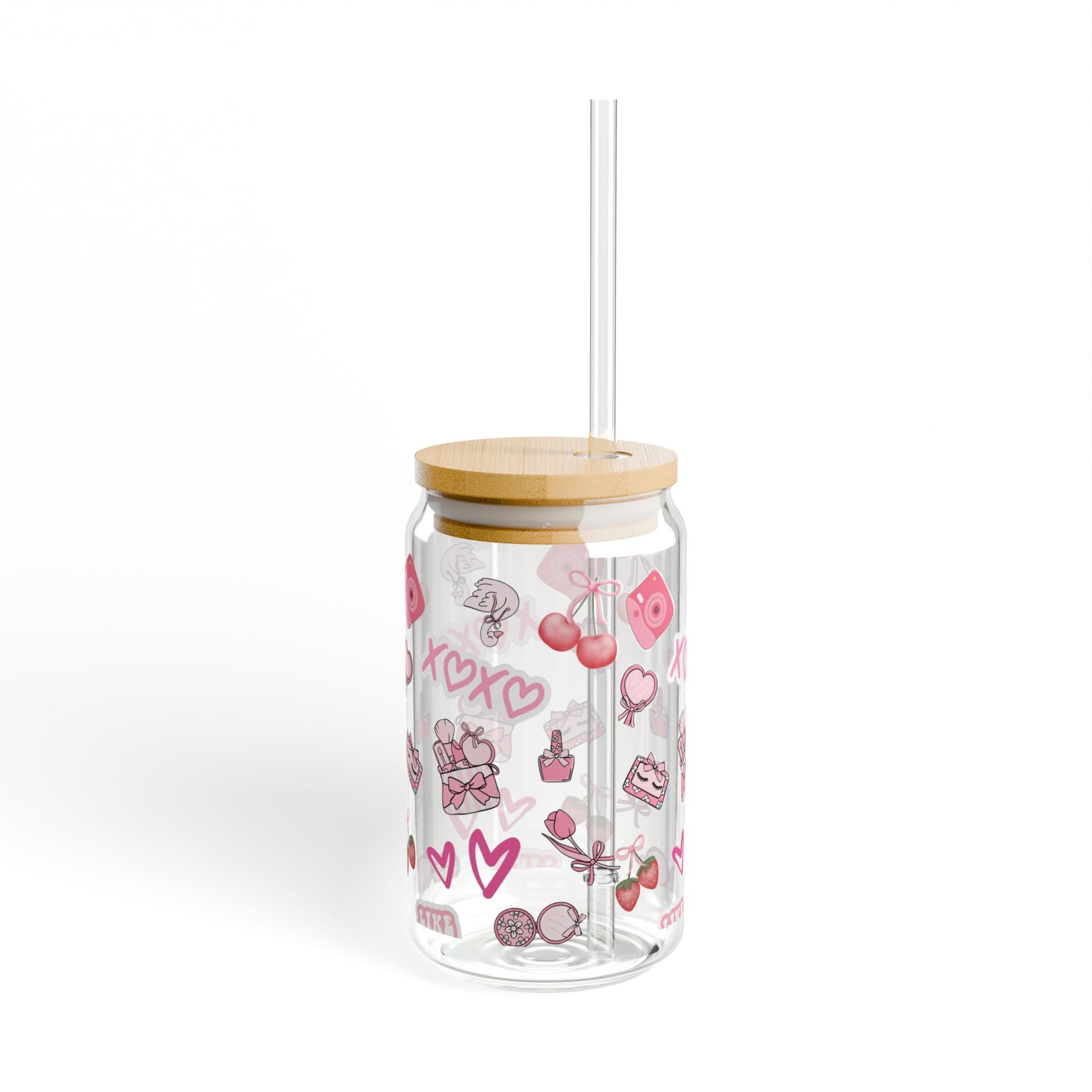 Cute Sipper Glass with Fun Design