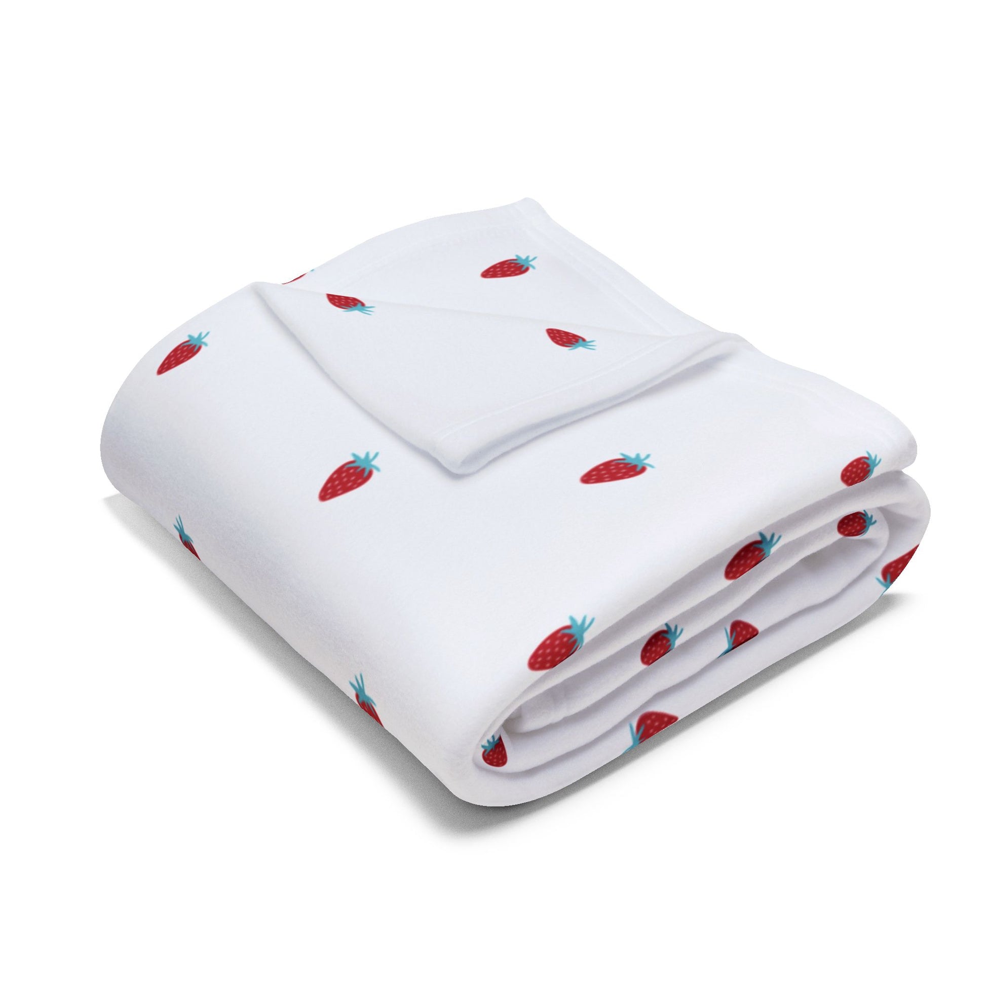 Cute Strawberry Pattern Arctic Fleece Blanket/Valentine's Day
